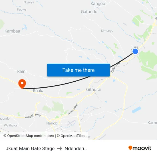 Jkuat Main Gate Stage to Ndenderu. map
