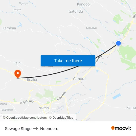 Sewage Stage to Ndenderu. map
