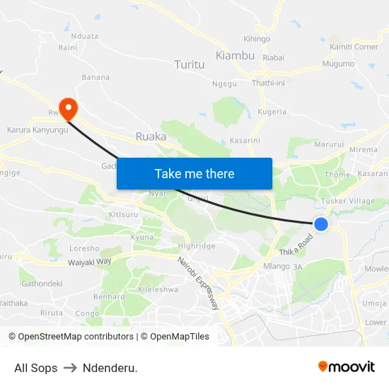 All Sops to Ndenderu. map