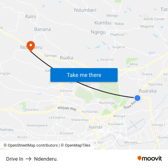 Drive In to Ndenderu. map
