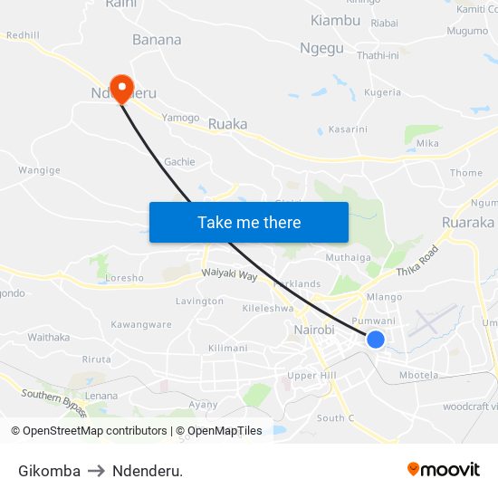 Gikomba to Ndenderu. map