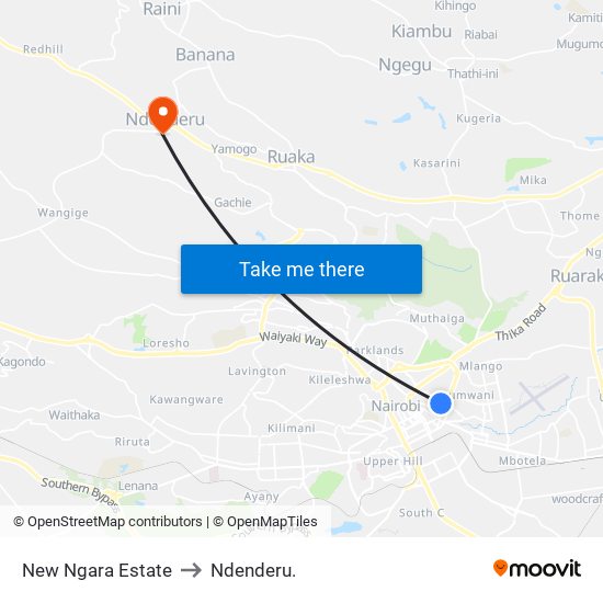 New Ngara Estate to Ndenderu. map