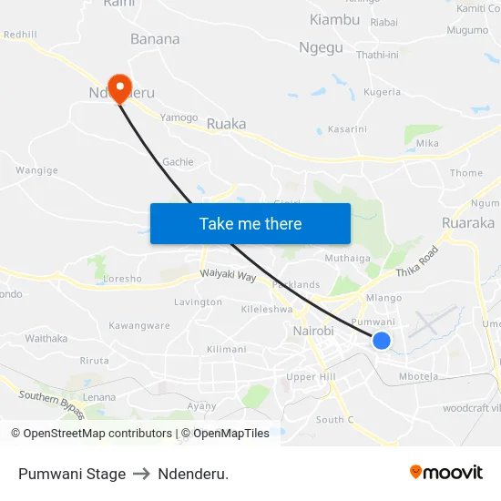Pumwani Stage to Ndenderu. map