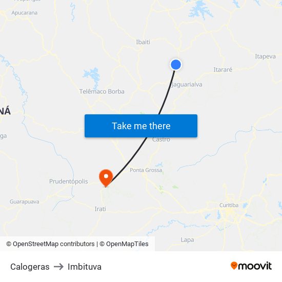 Calogeras to Imbituva map