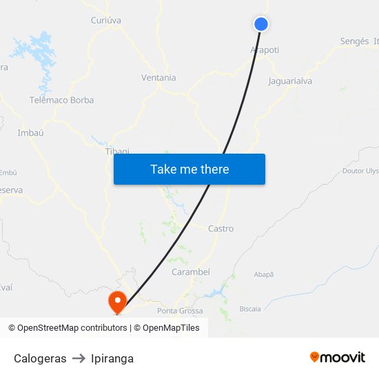 Calogeras to Ipiranga map