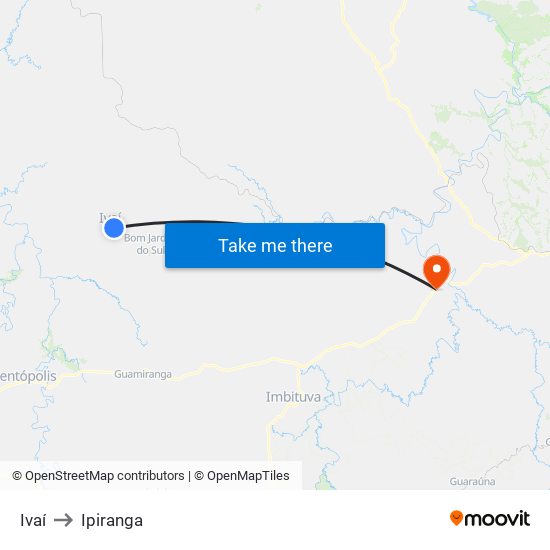 Ivaí to Ipiranga map