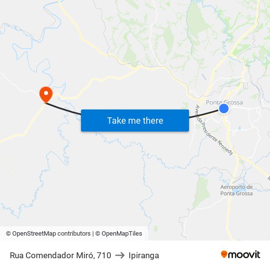 Rua Comendador Miró, 710 to Ipiranga map