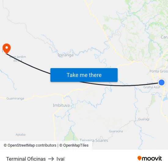 Terminal Oficinas to Ivaí map