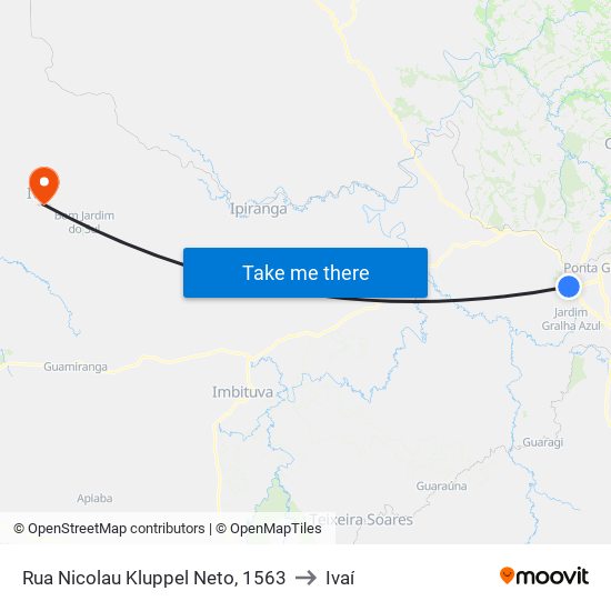 Rua Nicolau Kluppel Neto, 1563 to Ivaí map