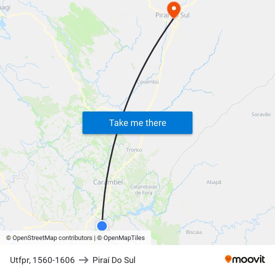 Utfpr, 1560-1606 to Piraí Do Sul map