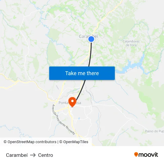 Carambeí to Centro map