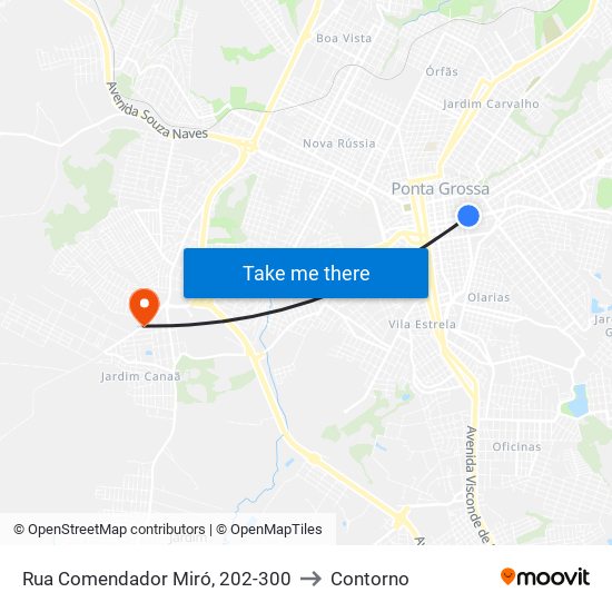 Rua Comendador Miró, 202-300 to Contorno map