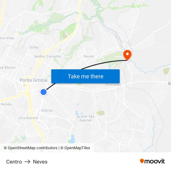 Centro to Neves map