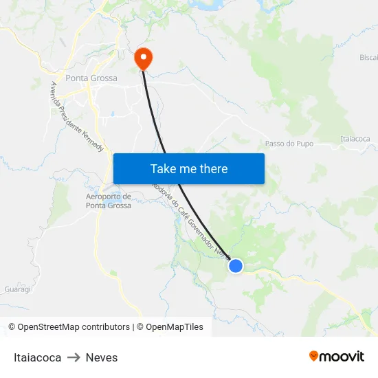 Itaiacoca to Neves map