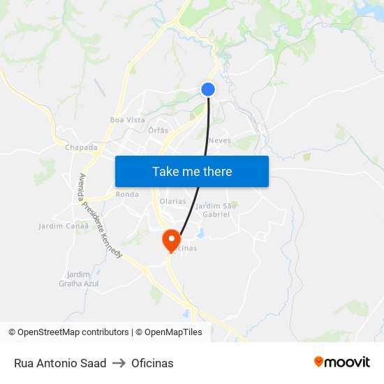 Rua Antonio Saad to Oficinas map