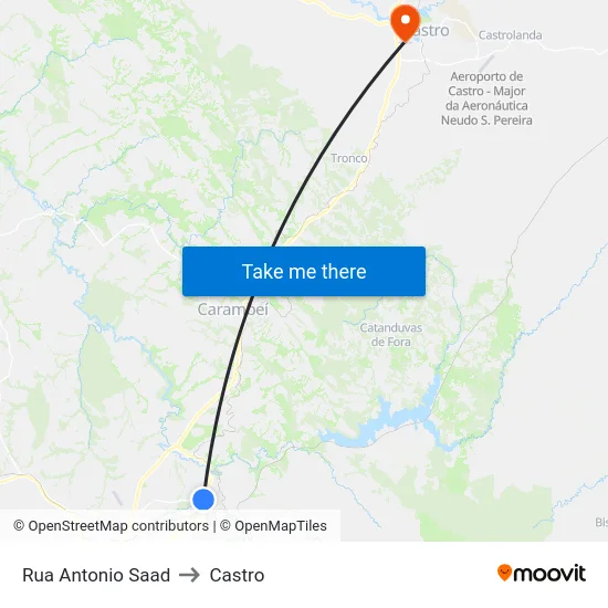 Rua Antonio Saad to Castro map