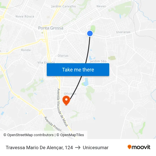 Travessa Mario De Alençar, 124 to Unicesumar map