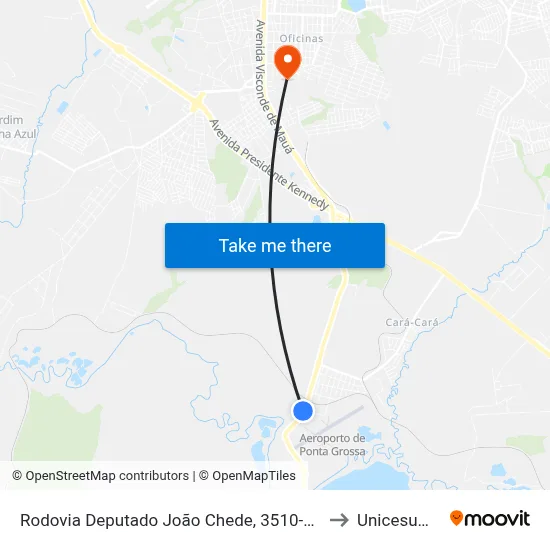 Rodovia Deputado João Chede, 3510-3556 to Unicesumar map