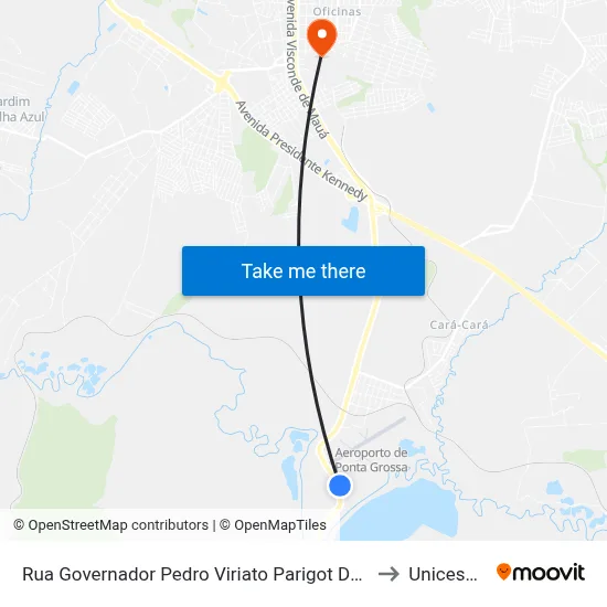Rua Governador Pedro Viriato Parigot De Souza, 1-57 to Unicesumar map