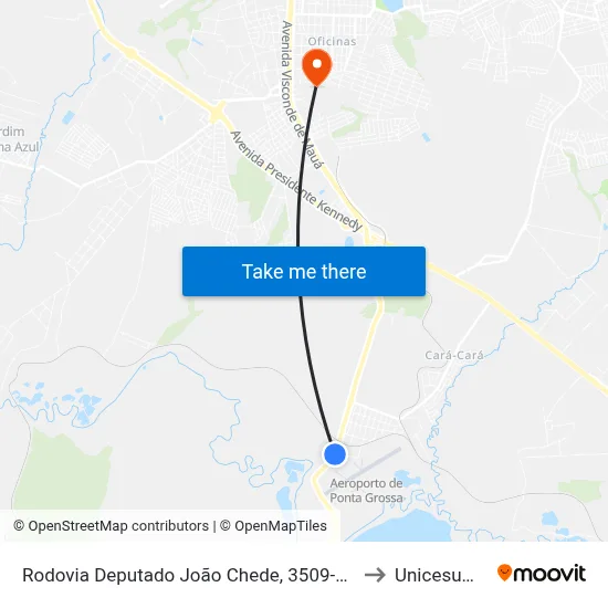 Rodovia Deputado João Chede, 3509-3555 to Unicesumar map