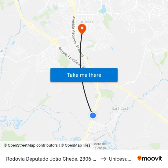 Rodovia Deputado João Chede, 2306-2350 to Unicesumar map