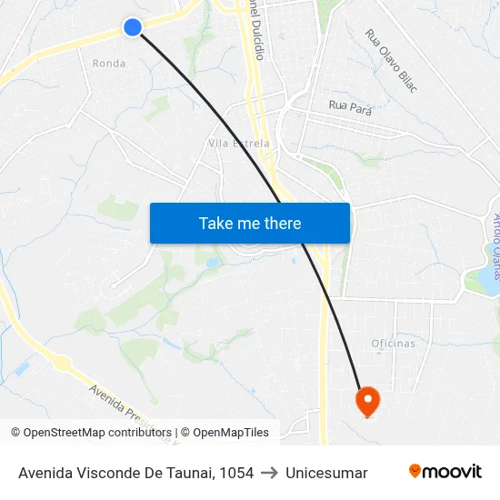 Avenida Visconde De Taunai, 1054 to Unicesumar map