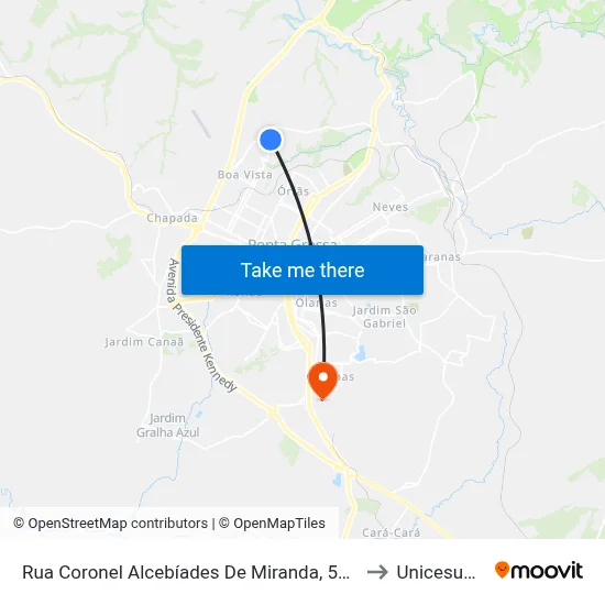 Rua Coronel Alcebíades De Miranda, 580-714 to Unicesumar map