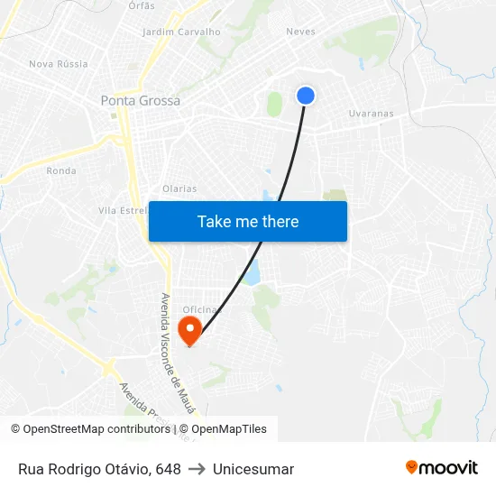 Rua Rodrigo Otávio, 648 to Unicesumar map