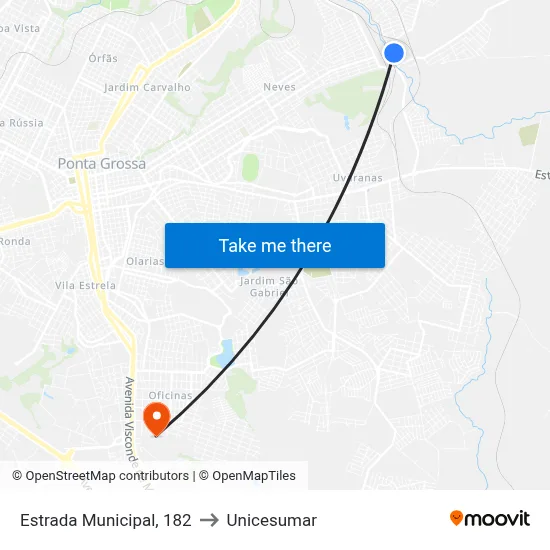 Estrada Municipal, 182 to Unicesumar map