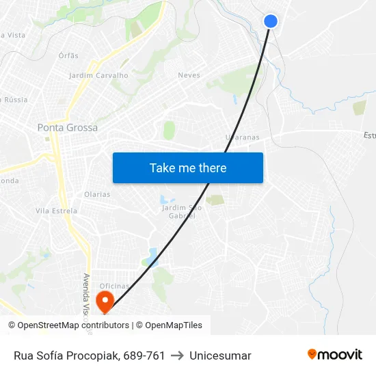 Rua Sofía Procopiak, 689-761 to Unicesumar map