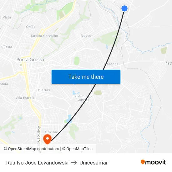Rua Ivo José Levandowski to Unicesumar map