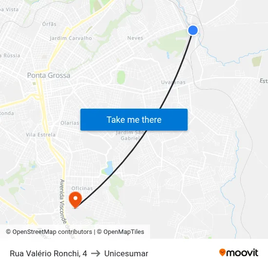 Rua Valério Ronchi, 4 to Unicesumar map