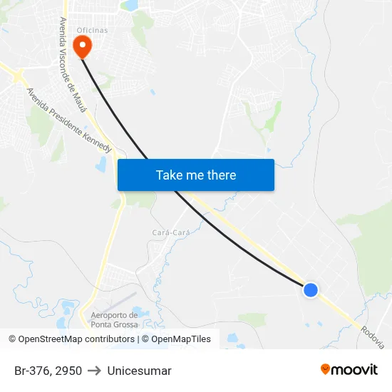Br-376, 2950 to Unicesumar map