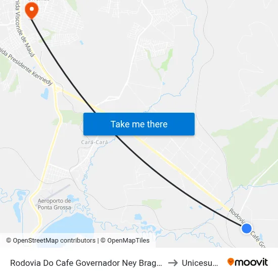 Rodovia Do Cafe Governador Ney Braga, 227 to Unicesumar map