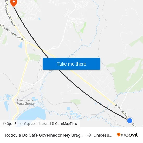 Rodovia Do Cafe Governador Ney Braga, 227 to Unicesumar map
