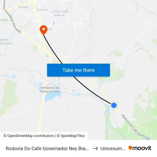 Rodovia Do Cafe Governador Ney Braga to Unicesumar map