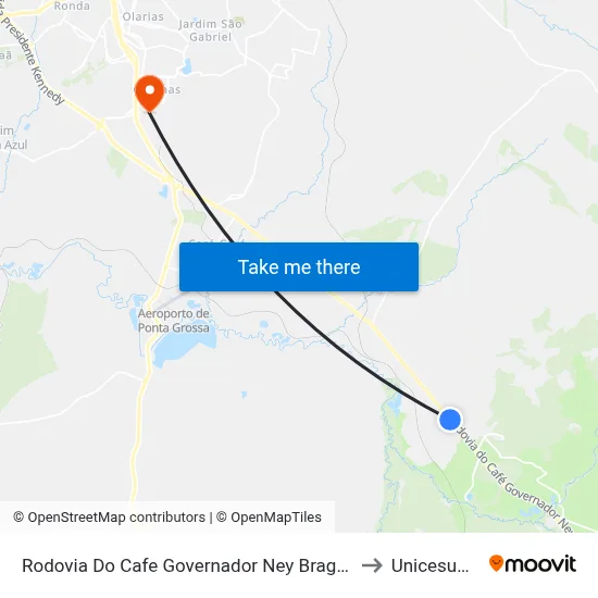 Rodovia Do Cafe Governador Ney Braga, 660 to Unicesumar map