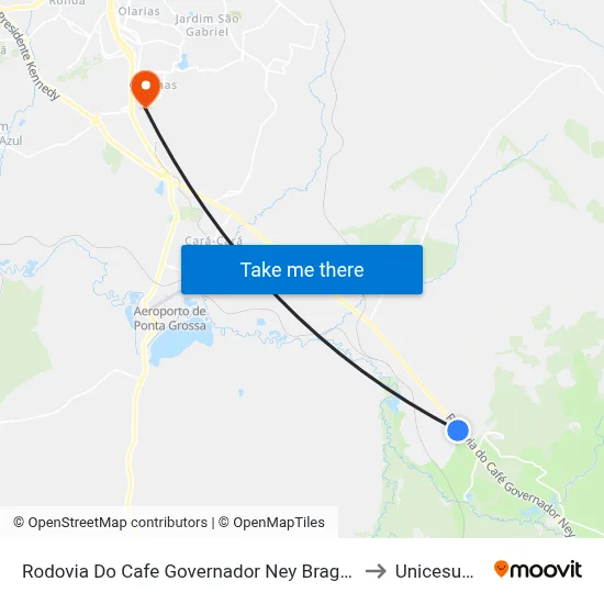 Rodovia Do Cafe Governador Ney Braga, 654 to Unicesumar map
