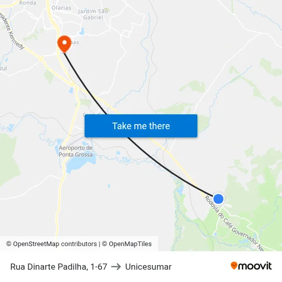 Rua Dinarte Padilha, 1-67 to Unicesumar map