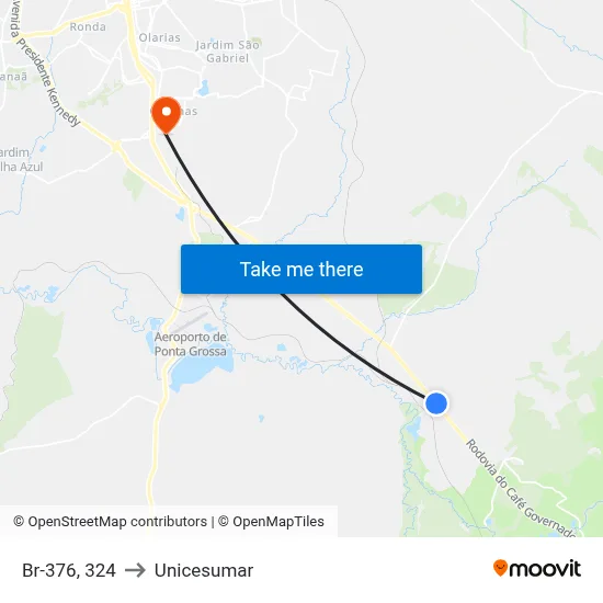 Br-376, 324 to Unicesumar map