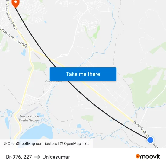 Br-376, 227 to Unicesumar map