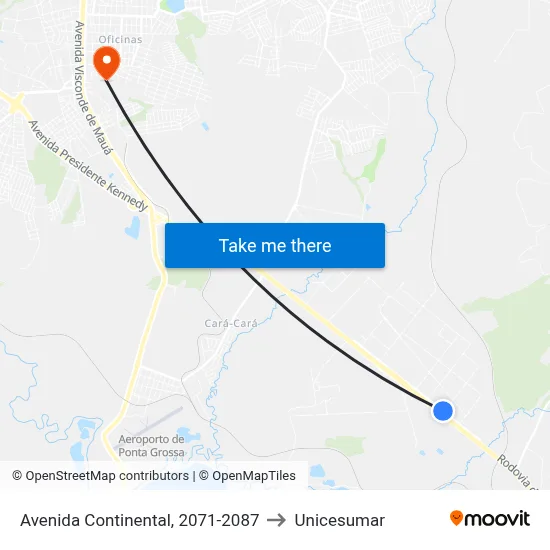 Avenida Continental, 2071-2087 to Unicesumar map
