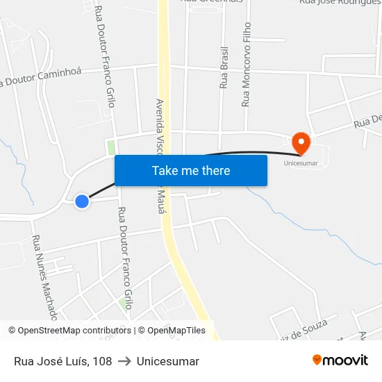 Rua José Luís, 108 to Unicesumar map