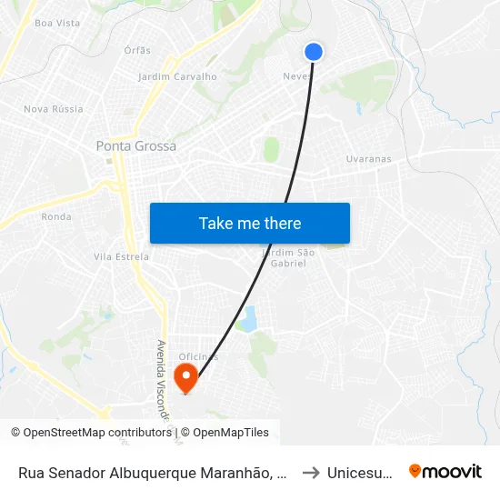 Rua Senador Albuquerque Maranhão, 49-187 to Unicesumar map