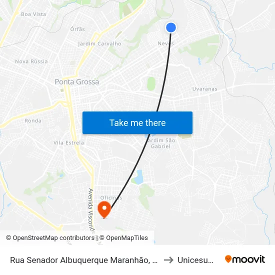 Rua Senador Albuquerque Maranhão, 241 to Unicesumar map