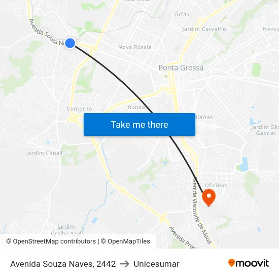Avenida Souza Naves, 2442 to Unicesumar map