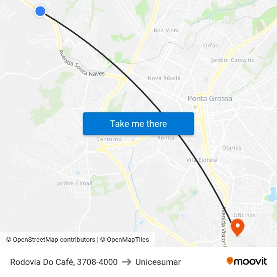 Rodovia Do Café, 3708-4000 to Unicesumar map
