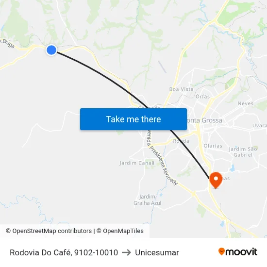 Rodovia Do Café, 9102-10010 to Unicesumar map