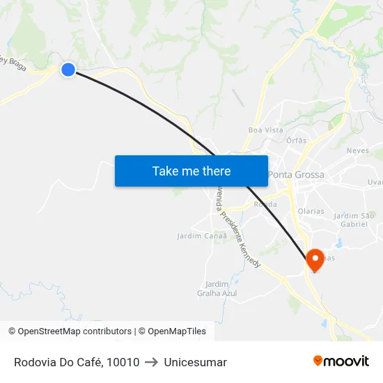 Rodovia Do Café, 10010 to Unicesumar map