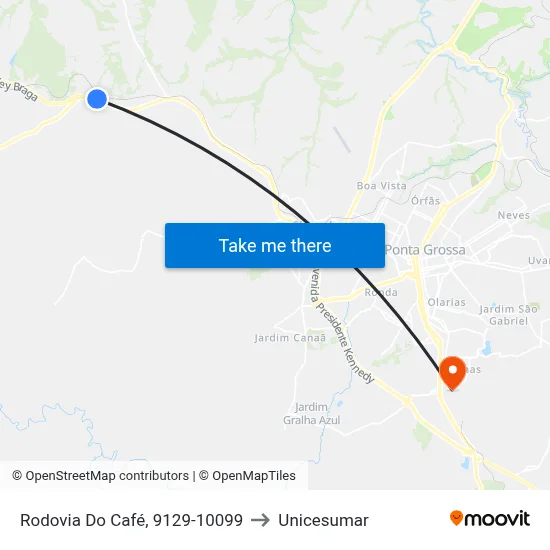 Rodovia Do Café, 9129-10099 to Unicesumar map
